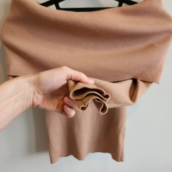 Aritzia Wilfred Croquid Off The Shoulder Merino Wool Blend Sweater Sz XS-M - Picture 5 of 12